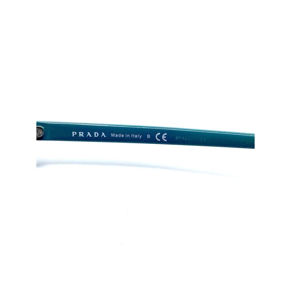 Prada Brown Clear Teal Blue Tortoise Rectangular Glasses Italy VPR13V 53 17 145